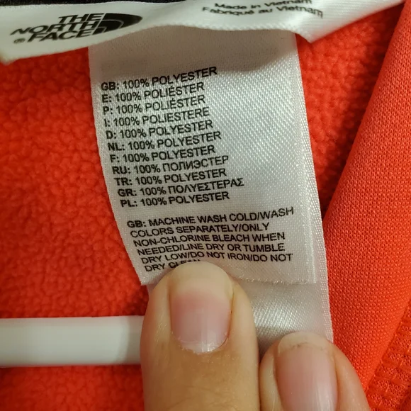 The North Face Hoodie Size Medium Black Logo Print Pink/Orange Sweatshirt Neon - Picture 9 of 12